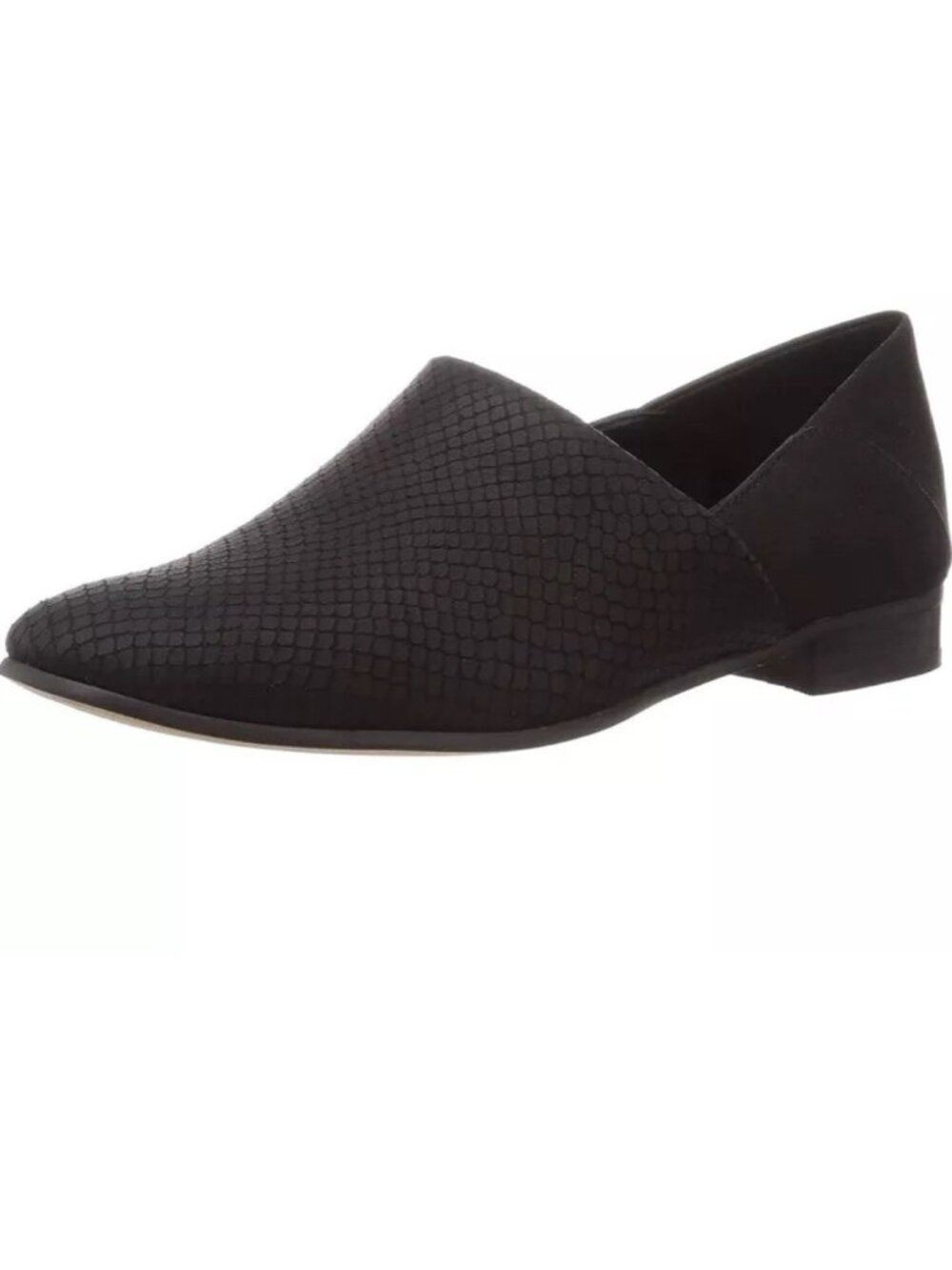 Clarks Pure Tone Leather Loafers in Black Snakeskin, 5.5